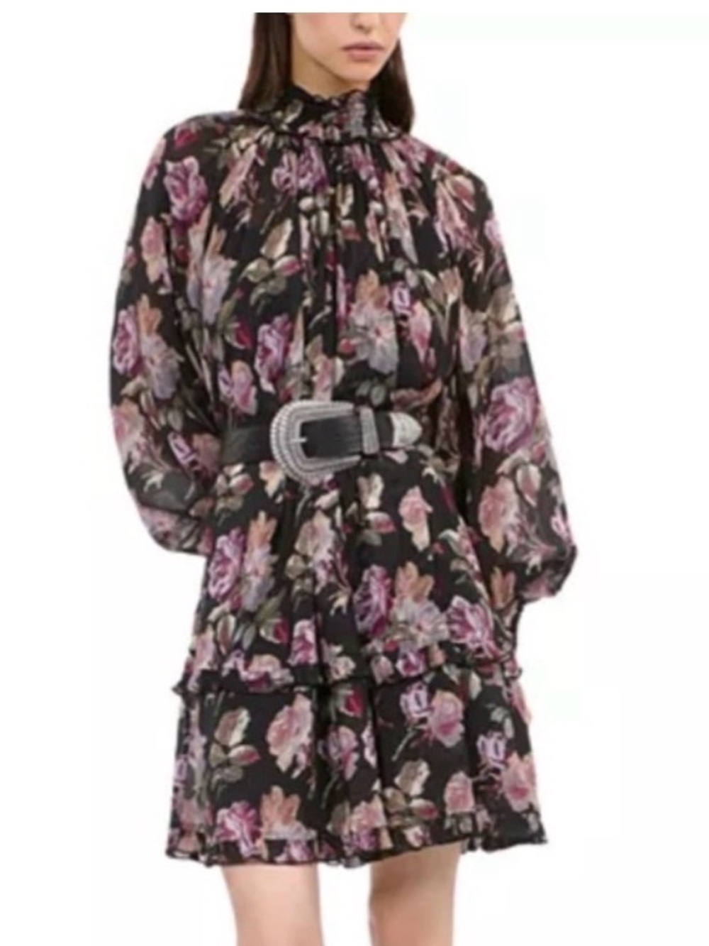 🆕 The Kooples English Roses Smocked Neck Mini Dress